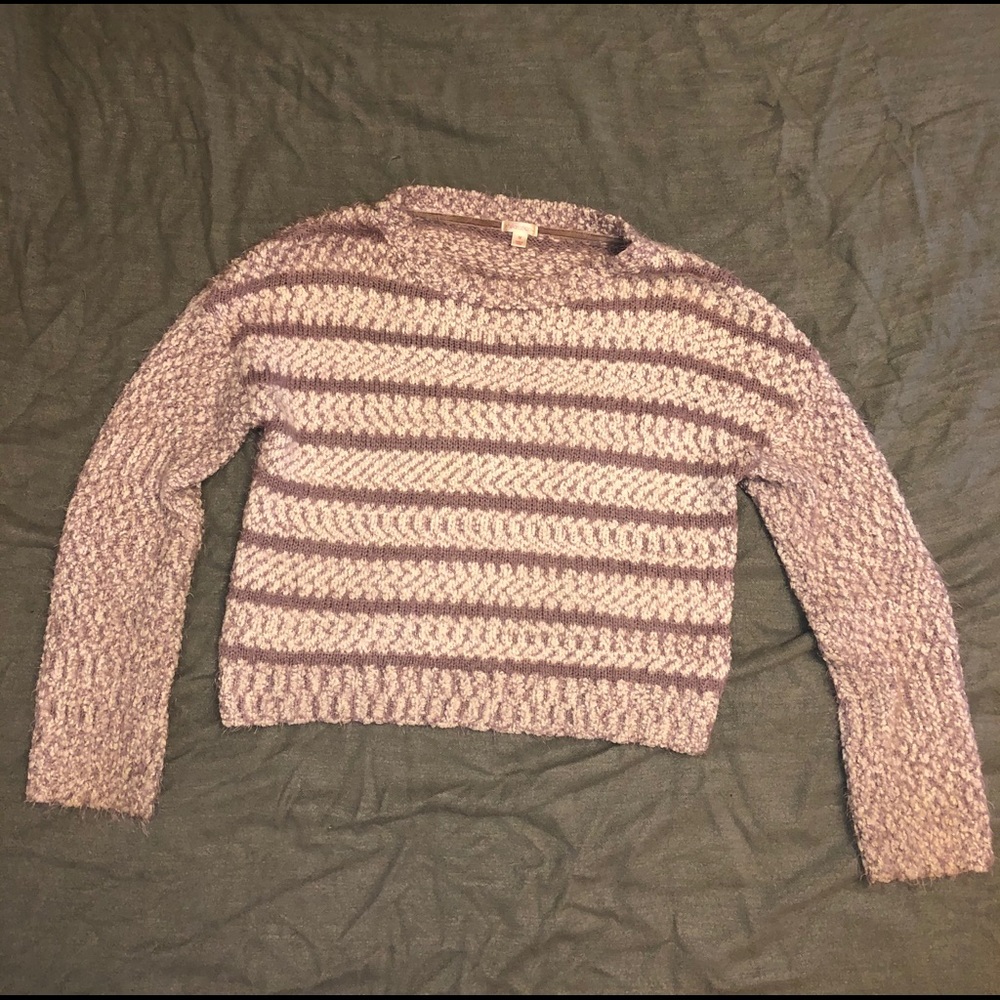 Used Womens Pink and White Striped Sweater